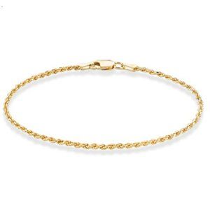 Diamond-Cut Braided Rope Chain Anklet Ankle Bracelet for Women Teen Girls
